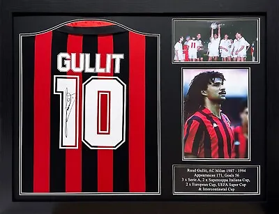 Ruud Gullit Signed Ac Milan Official Retro Football Shirt See Proof + Coa • £349.99