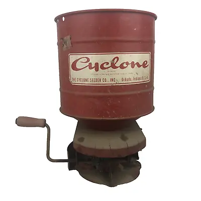 Vintage Cyclone Seeder Walking Seed Spreader Urbana Indiana USA Red NO STRAP • $85
