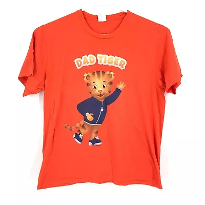 Daniel Tiger Mens Shirt XL Extra Large Orange Short Sleeve Dad Fathers Day • $13.99