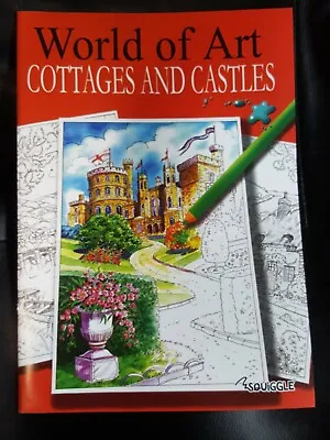 Adult Colouring Books World Of Art Cottages And Castles Relaxation Stress Relief • £3.08