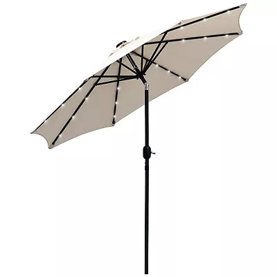 Outsunny Outdoor Garden Solar Power 24 LED Light Parasol Sun Umbrella Crank Tilt • £61.99