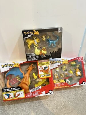 £28 • Buy Pokémon Battle Mini Figure 2x Eeveelotion Set & Jumbo Charizard! Brand New!