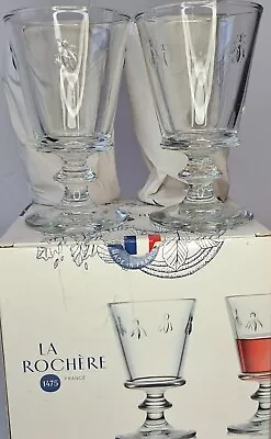 La Rochere Bee Wine Glasses Goblets Set Of 4 8 Oz. Clear. New In Box • $49.97