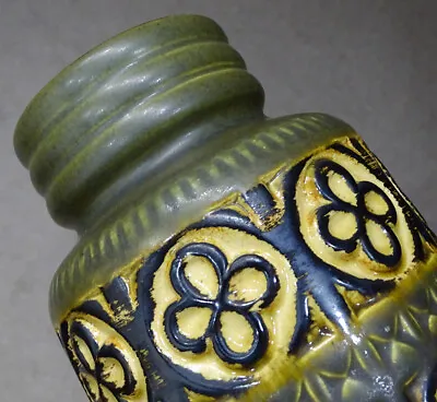 Vintage WEST GERMAN POTTERY Retro Vase MID-CENTURY MODERN Fat Lava By SCHEURICH • $74.95