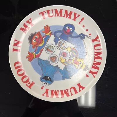 Vtg. Sesame Street Muppets Kids Plate Yummy Yummy Food In My Tummy Peter Pan Ind • $7