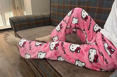 New Hello Kitty Plush Sleepwear Pants Casual Wear Pants Y2K Vibes Home Fur • $30.67