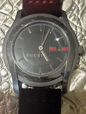 Men's Gucci Watch 5500 XL With New Suede Band • $199.49