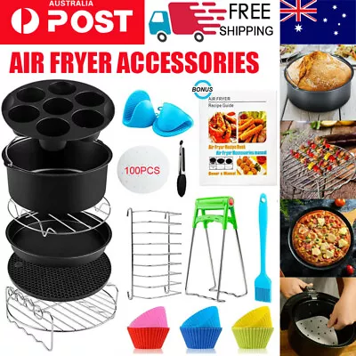 136PCS Air Fryer Accessories 8/9  Inch Rack Basket Mesh Tray Baking Replacement  • $26.69