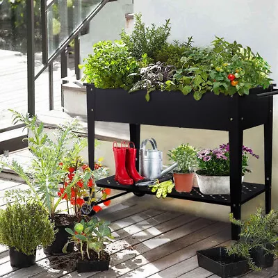 £29.95 • Buy Metal Raised Garden Planter Box Grow Bed Patio Plant Stand Outdoor With Wheels 