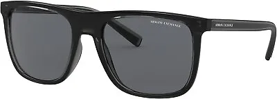 A|X ARMANI EXCHANGE Men's AX4102S Square Sunglasses Shiny Black/Grey 56 Mm • $39.99