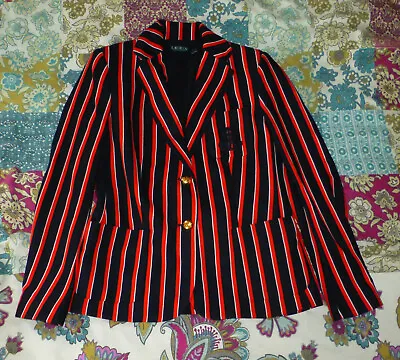 Genuine Ralph Lauren Ladies Womens Nautical Sailing Striped Blazer • £60