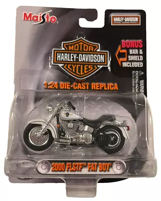 2002 Maisto Harley Davidson 1:24 Diecast Replica 2000 FLSTF Fat Boy • $16.99