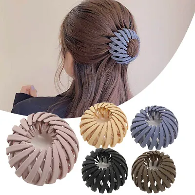 £3.99 • Buy Bird's Nest Hair Tie Lazy Hairpin Plate Hair Iron Matte Women Ponytail Headwear 