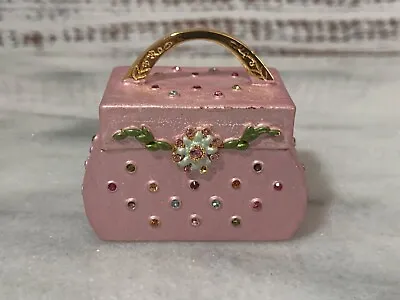 Royal Gem Collection Pink Handbag Purse Trinket Box W/ Swarovski Crystals • $22.99