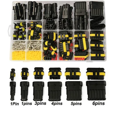 708Pcs Super Seal Car Electrical Waterproof Connector Kit 1 2 3 4 5 6 Pin Wa • £22.59