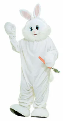 Bunny Adult Costume Mascot White Easter Rabbit Plush Fun Fur Standard-XXL • $99.95