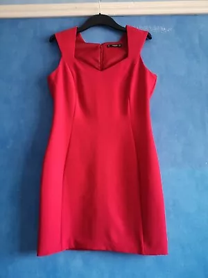 Mango Red Sweetheart Neck Sleeveless Bodycon Dress Size M • £7.50