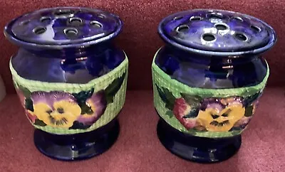 Lovely Pair Of Vintage Maling Ware Ringtons Tea Blue Vases • £15