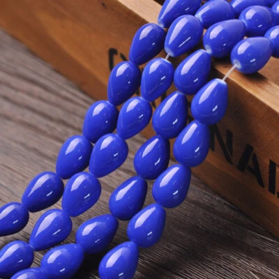 £2.10 • Buy Solid Colour Coated Teardrop Opaque Glass Loose Crafts Beads 7x9/8x11mm