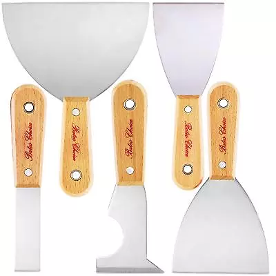 Putty Knife Set 5 Pc Stainless Steel Drywall Knife Painter Scraper Crown Molding • $18.21