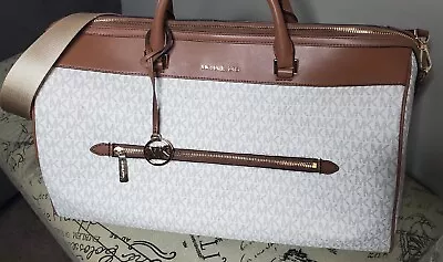 Michael Kors Jet Set Travel XL Duffle Weekender Luggage Bag - Vanilla Mk • $200