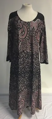 Genuine Vintage Long Sleeve Patterned Maxi Dress 1970's Retro Size M 12-14 • $31.11