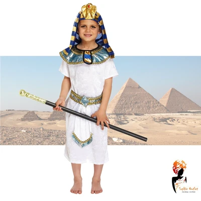 £11.20 • Buy Boys Fancy Dress Costume Egyptian Pharaoh White Outfit Kids School Book Week 