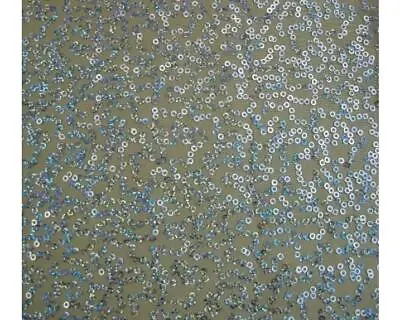 Luxury Sequin Dance Wear Stretch Fabric Material - NUDE SILVER • $249.73