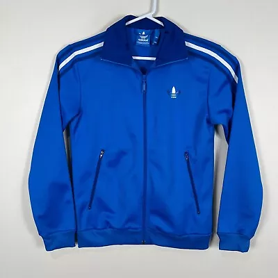 Adidas Blue Casual Full Zip Firebird Polyester Track Jacket Men's XS KR 090 • $29.99