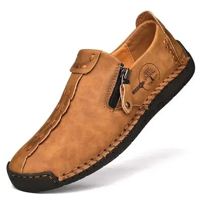 Leather Men's Casual Shoes Breathable Moccasins Loafers Slip On Driving Shoes US • $28.49