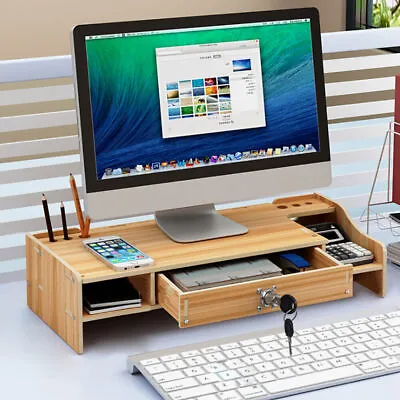 Monitor Riser Stand With Drawer Desk Organizer Stand For Laptop ComputerDesktop • $27