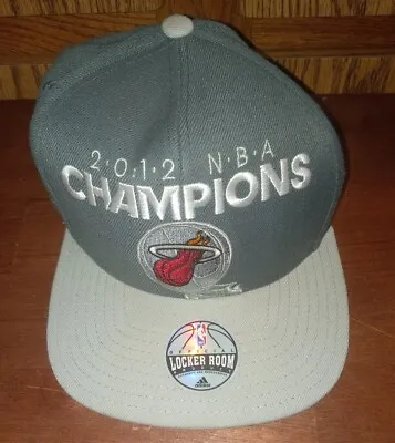 Adidas NBA Miami Heat 2012 Champions  Official Locker Room Snapback Hat Cap  • $8.95