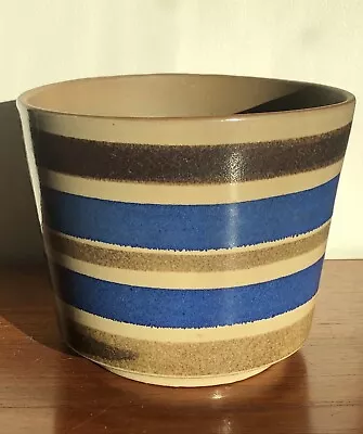 Vintage 6” California Pottery Striped Planter Plant Pot USA • $40