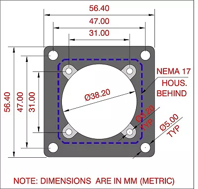 CNC. Adapter To Mount A NEMA 23 Motor To A NEMA 17 Linear Slide Coupler Housing • $9.50