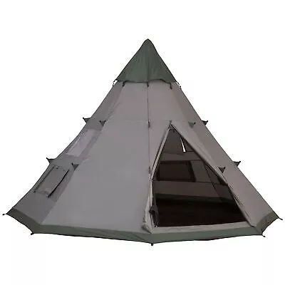Outsunny 6-7 Person Large Family Party Camping Tent W/ Carrying Bag Mesh Window • £99.99