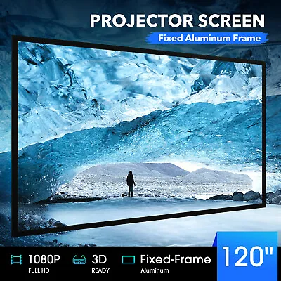 $199.95 • Buy 4K Projector Screen 120  Movie Theatre 16:9 HD TV 3D Home Cinema Projection