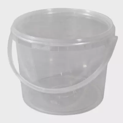 Plastic MultiPurpose Bucket Storage Tub Container Clear W/ Lid Carry Handle 5L • £47