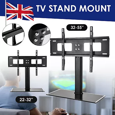 Universal TV Stands 32''-55'' LCD LED Flat Screen Table Pedestal Monitor Bracket • £18.99