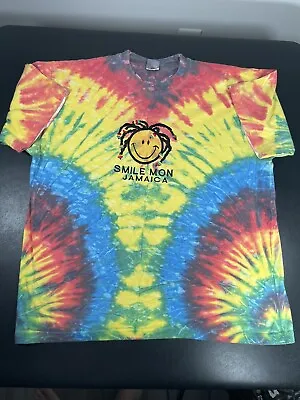 Tie Dye Hippie Shirt Size XL Smile Mon’ Jamaica Vintage Colorful • $24.99