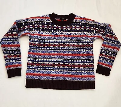 J.Crew Womens Multicolor Fair Isle Lambs Wool Crew Neck Pullover Sweater Size XS • $24.99