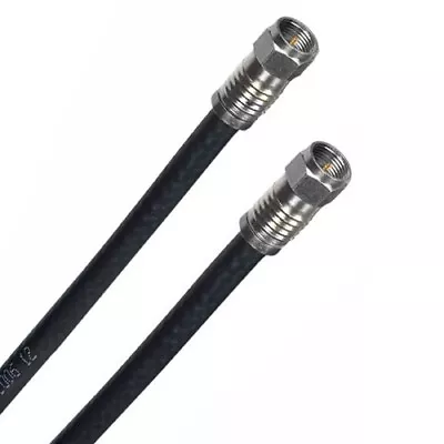 Eagle 100' FT RG6 Coaxial Cable Compression F Black With F Connector On Each End • $10.95