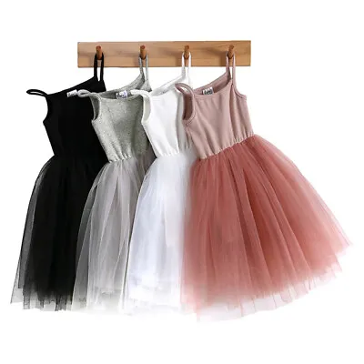 Bridesmaid Flower Baby Party Bow Wedding Princess Dresses Tutu Dress Kids Girls • £15.99