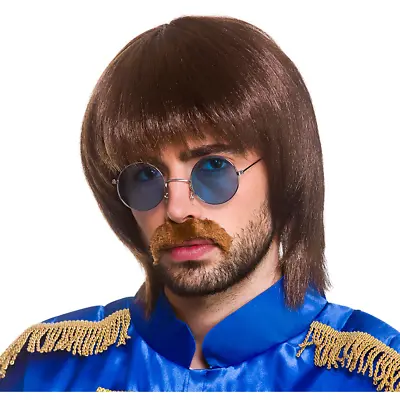 Mens 60s Pop Wig Accessory For Sgt. Pepper Fancy Dress Adults New • £10.99