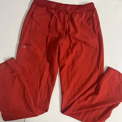 Barco One Scrub Pants Womens S Red Blue 5-Pocket Waistband Flared Vented Legs • $10