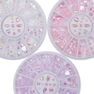 $4.49 • Buy Nail Art Rhinestones Wheel Craft Gems Decorations Bling Crystals Diamantes