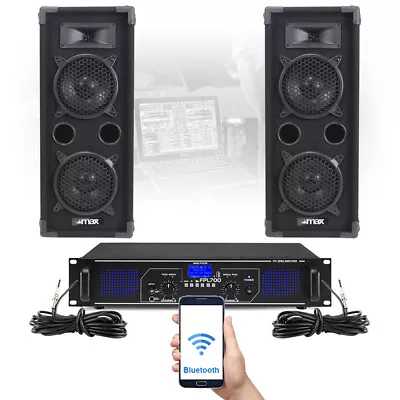 MAX 6  House Party Speakers And Amplifier FPL700 MP3 Bluetooth Home Music System • £269