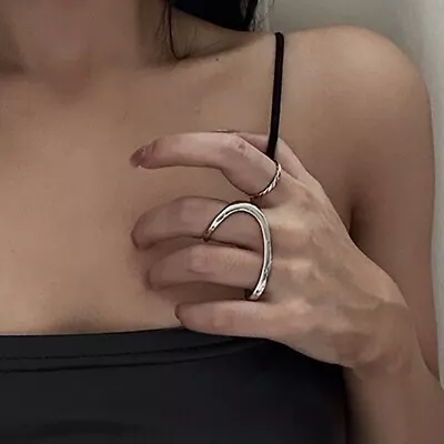 Gifts INS Finger Rings Irregular Fashion 925 Silver Simple Geometric Charm Women • £3.43