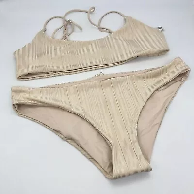 New Tavik Cream Ribbed Bikini - Size L • $45