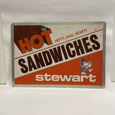 Vintage Stewart Hefty Hale Hearty Hot Sandwich Metal Sign • $195