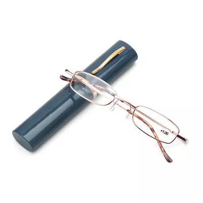 Classic HD Spring Compact Reading Glasses Readers Travel Slim Design With Case • $8.89